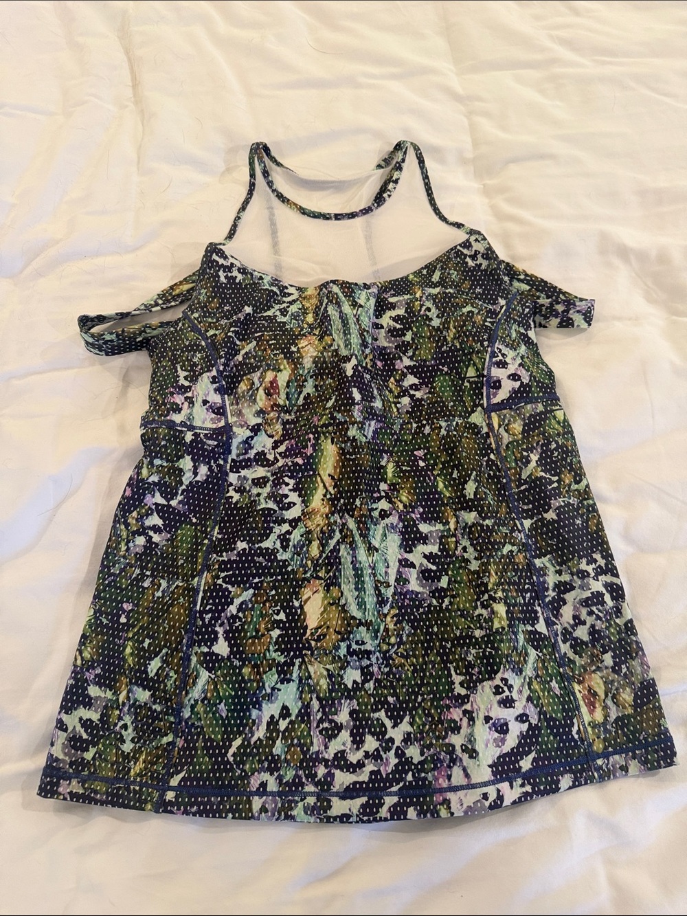 lululemon athletica Navy Multi-Color Cold-Shoulder Tank Top
